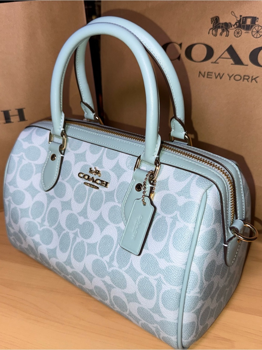 Coach outlet Rowan satchel in signature canvas